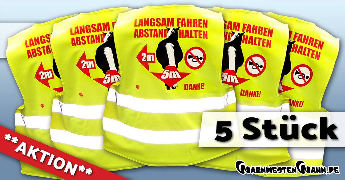PAKET 5x Warnweste Pferd&Abstand (XL) (je16,99€) - WarnwestenWahn