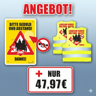 Paket: SCHILD+2 x WESTE ! Mehr Sicherheit auf dem Bock!